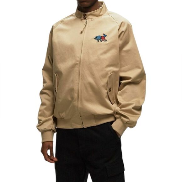 Parra Anxious Dog Jacket Tan Bomber Jackets Size Medium - Picture 1 of 16